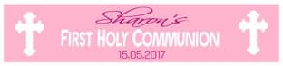 Personalised Girl White Cross Communion Banner