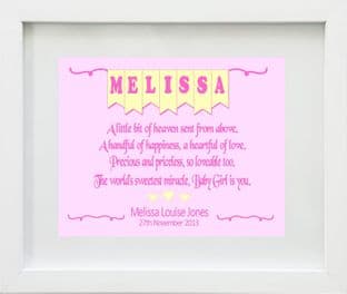 Personalised Girls Name Bunting Print