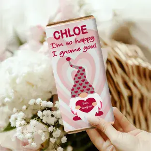 Personalised Gnome Valentine's Day Bar Wrapper 1