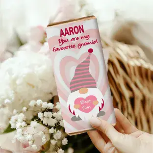 Personalised Gnome Valentine's Day Bar Wrapper 3