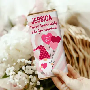 Personalised Gnome Valentine's Day Bar Wrapper 4