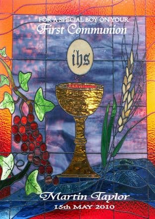 Personalised Gold Chalice Communion Card