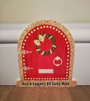 Personalised Gold Sparkle Christmas Elf Door