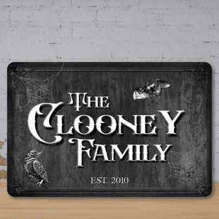 Personalised Gothic Family Name Halloween Metal Sign