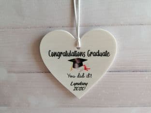 Personalised Graduation Heart Plaque