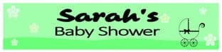 Personalised Green Baby Shower Banner Design 1