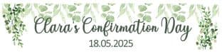 Personalised Green Foliage Confirmation Banner
