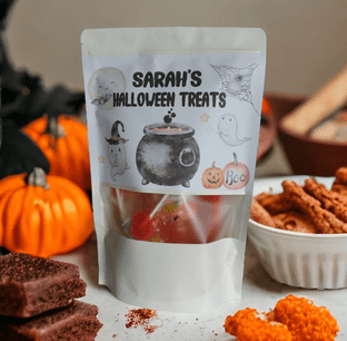 Personalised Halloween Treat Bag Pouch Design 2 - Empty.