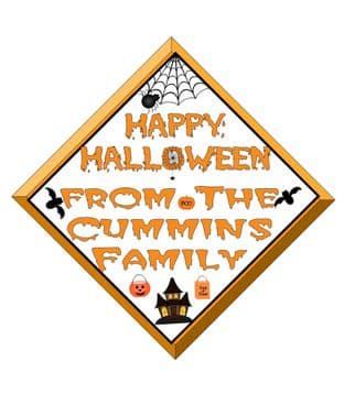 Personalised Halloween Window Sign Design 1