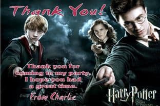 Personalised Harry Potter Thank You Cards