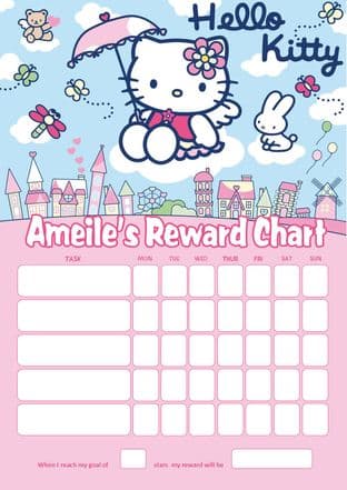 Personalised Hello Kitty Reward Chart (adding photo option available)
