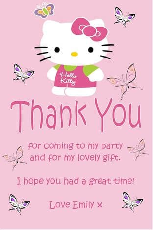Personalised Hello Kitty Thank You Cards Design 2