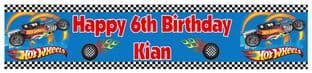 Personalised Hot Wheels Banner