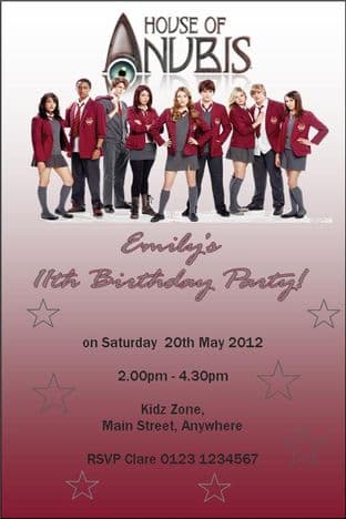 Personalised House of Anubis Invitations