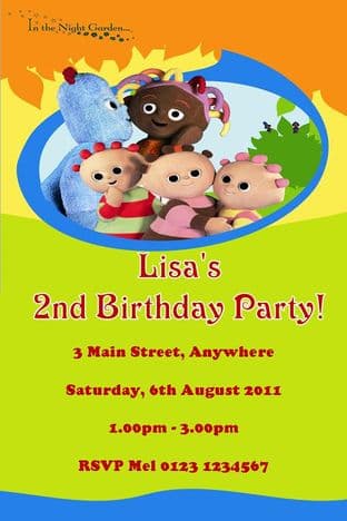 Personalised In the Night Garden Invitations