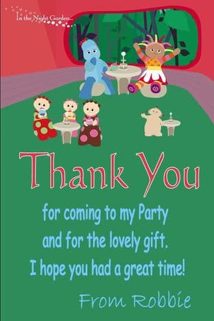 Personalised In the Night Garden Thank You Card