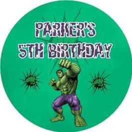 Personalised Incredible Hulk Party Stickers
