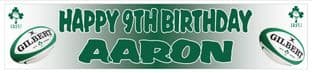 Personalised Irish Rugby Theme Banner