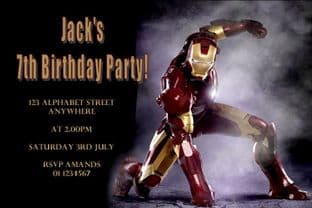Personalised Iron Man 2 Invitations