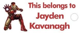 Personalised Iron Man Keyring School Bag Name Tag
