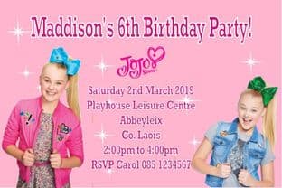 Personalised JoJo Siwa Invitations