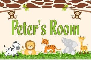 Personalised Jungle Theme Door Plaque
