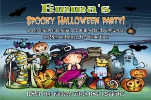 Personalised Kids in Costume Halloween Invitation