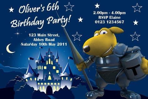 Personalised Knight in Armour Invitations