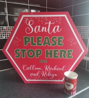 Personalised Large Santa Stop Here Sign
