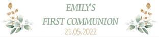 Personalised Leafy Flower Communion Banner