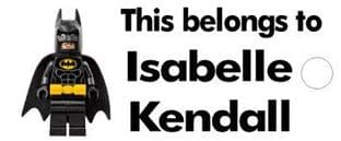 Personalised Lego Batman Keyring School Bag Name Tag