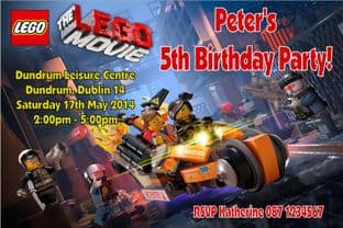 Personalised Lego Movie Invitations