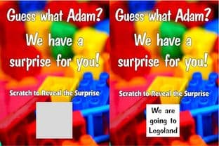 Personalised Legoland Holiday Reveal Scratch Card