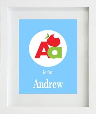Personalised 'Letter is for' Circle Boys Print