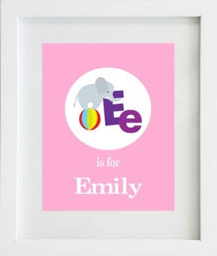 Personalised 'Letter is for' Circle Girls Print