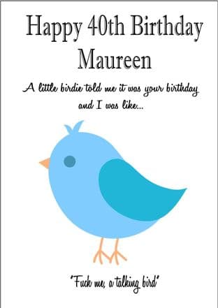 Personalised Little Birdie Any Age Birthday Card