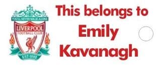 Personalised Liverpool FC Keyring School Bag Name Tag