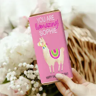 Personalised Llamazing Valentine's Day Bar Wrapper