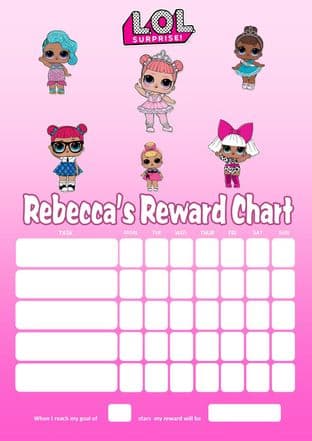 Personalised LOL Dolls Reward Chart (adding photo option available)