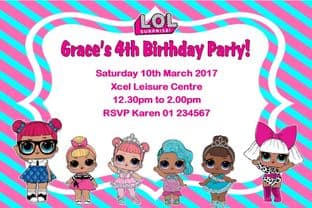 Personalised LOL Surprise Dolls Invitations