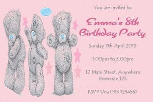Personalised Me to You Tatty Teddy Invitations