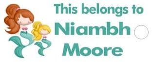 Personalised Mermaids Keyring School Bag Name Tag