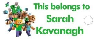 Personalised Minecraft Keyring School Bag Name Tag