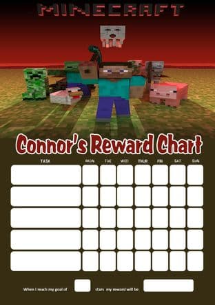Personalised Minecraft Reward Chart (adding photo option available)