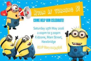 Personalised Minions Invitations