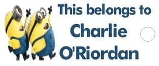 Personalised Minions Keyring School Bag Name Tag