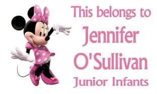 Personalised Minnie Mouse School Book Stickers