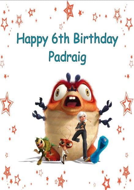 Personalised Monsters vs Aliens Birthday Card