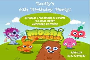 Personalised Moshi Monsters Invitations