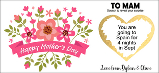 Personalised Mother's Day Gift Surprise Reveal Heart Scratch Card